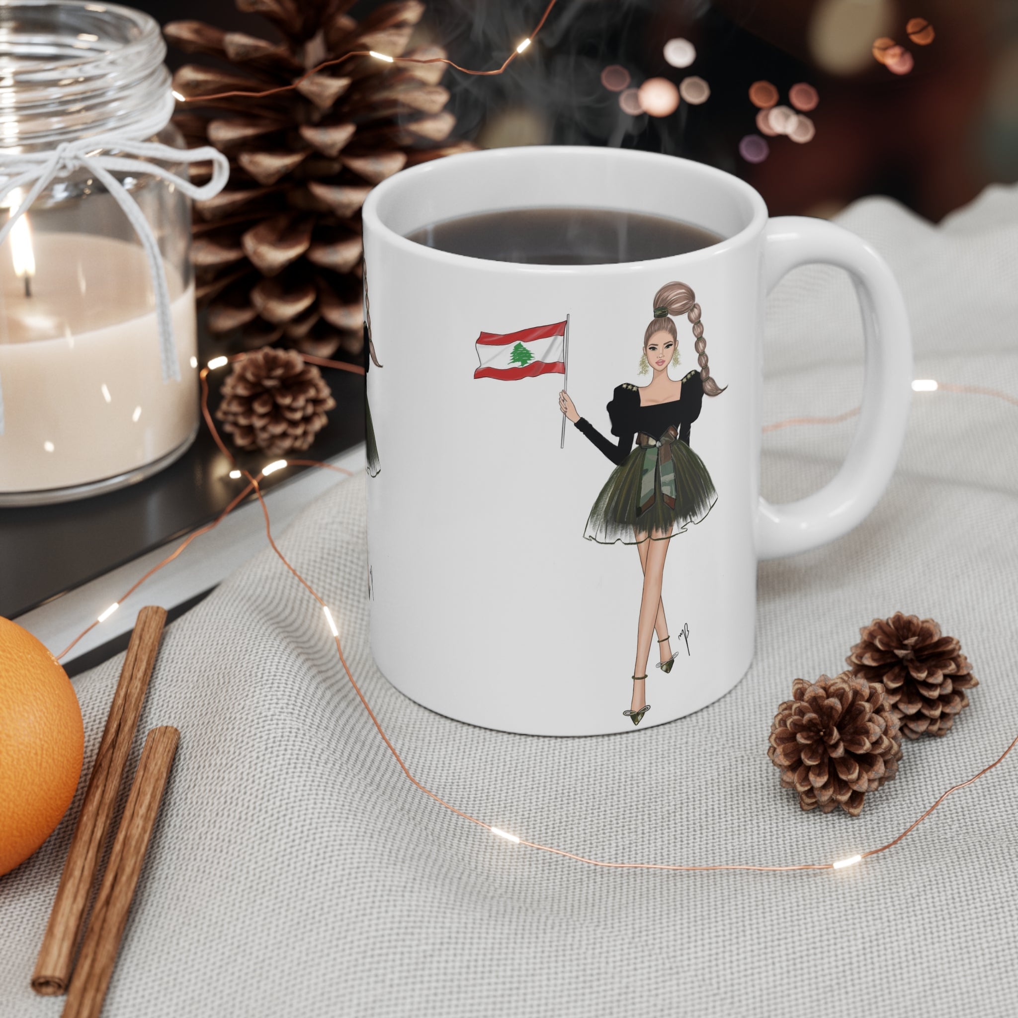 the lebanese flag mug