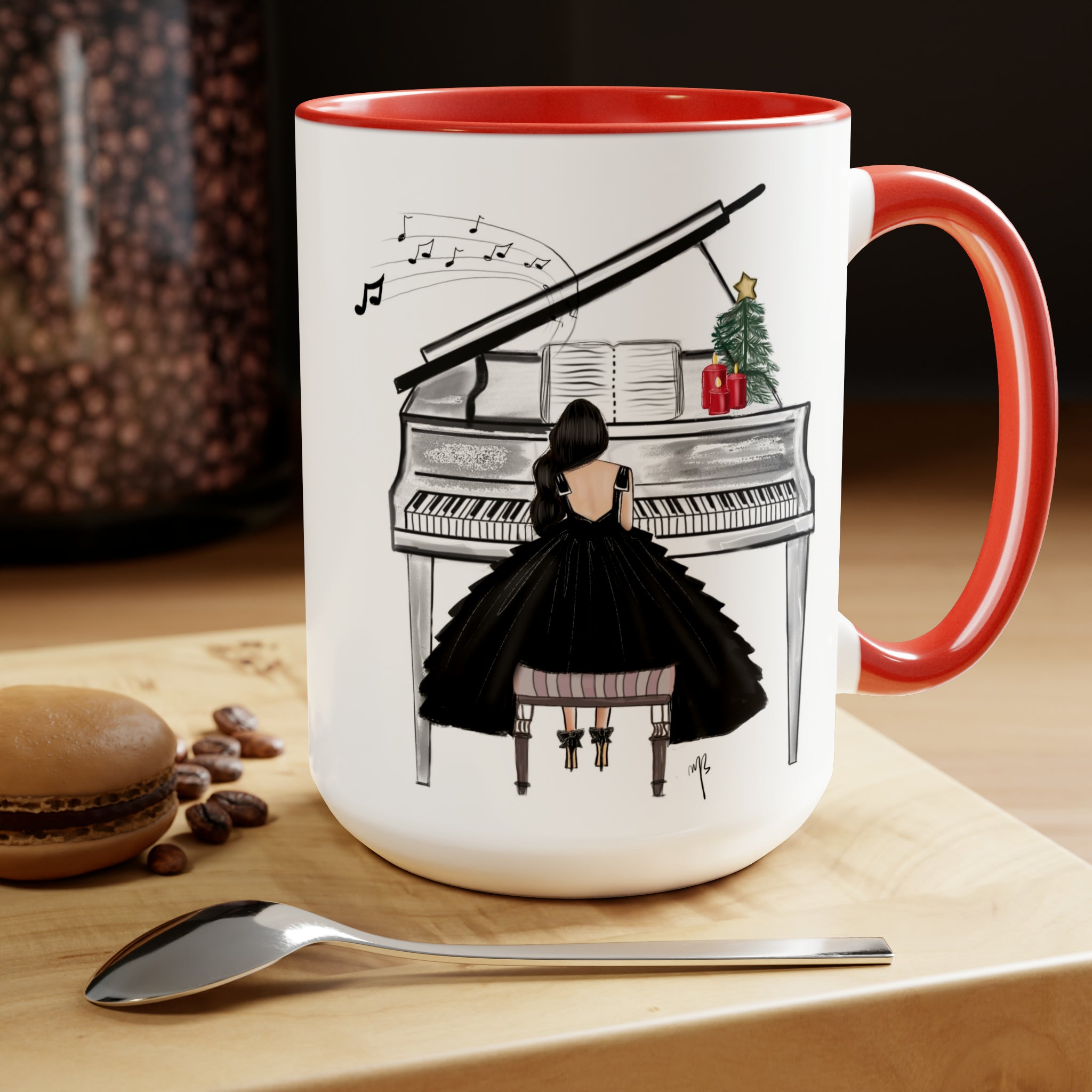 The Christmas Pianist mug