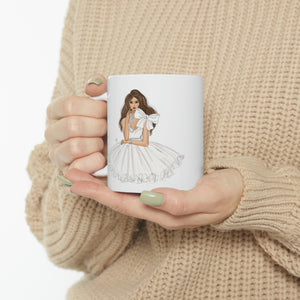 The lady with pearl necklace mug