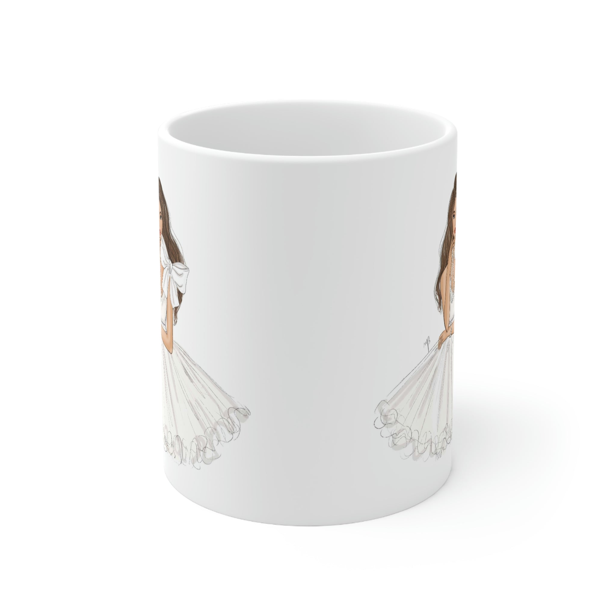 The lady with pearl necklace mug