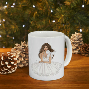 The lady with pearl necklace mug