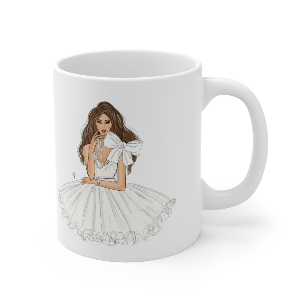 The lady with pearl necklace mug