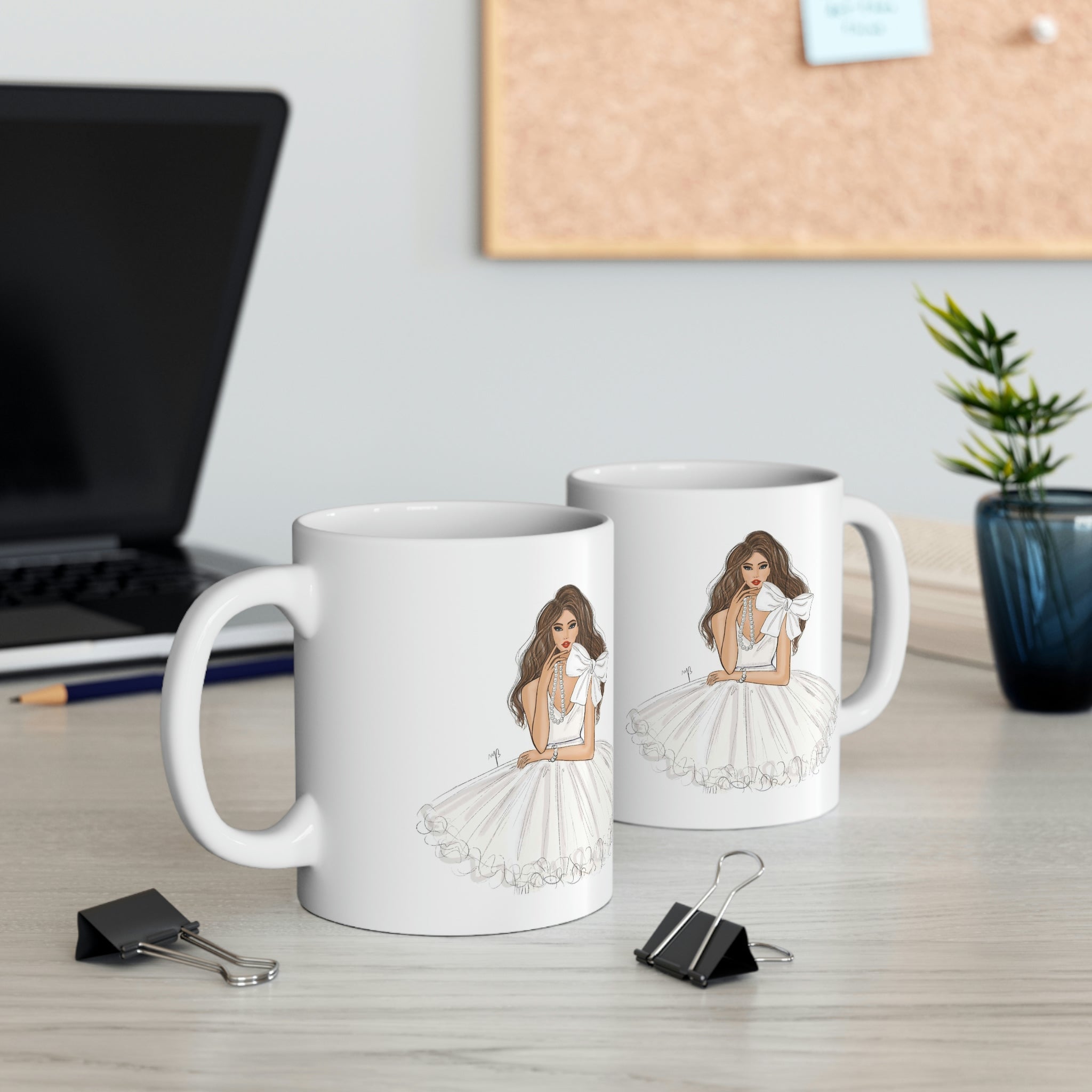 The lady with pearl necklace mug