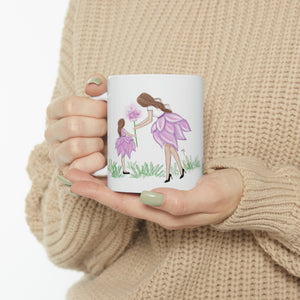 Flower mother and daughter mug