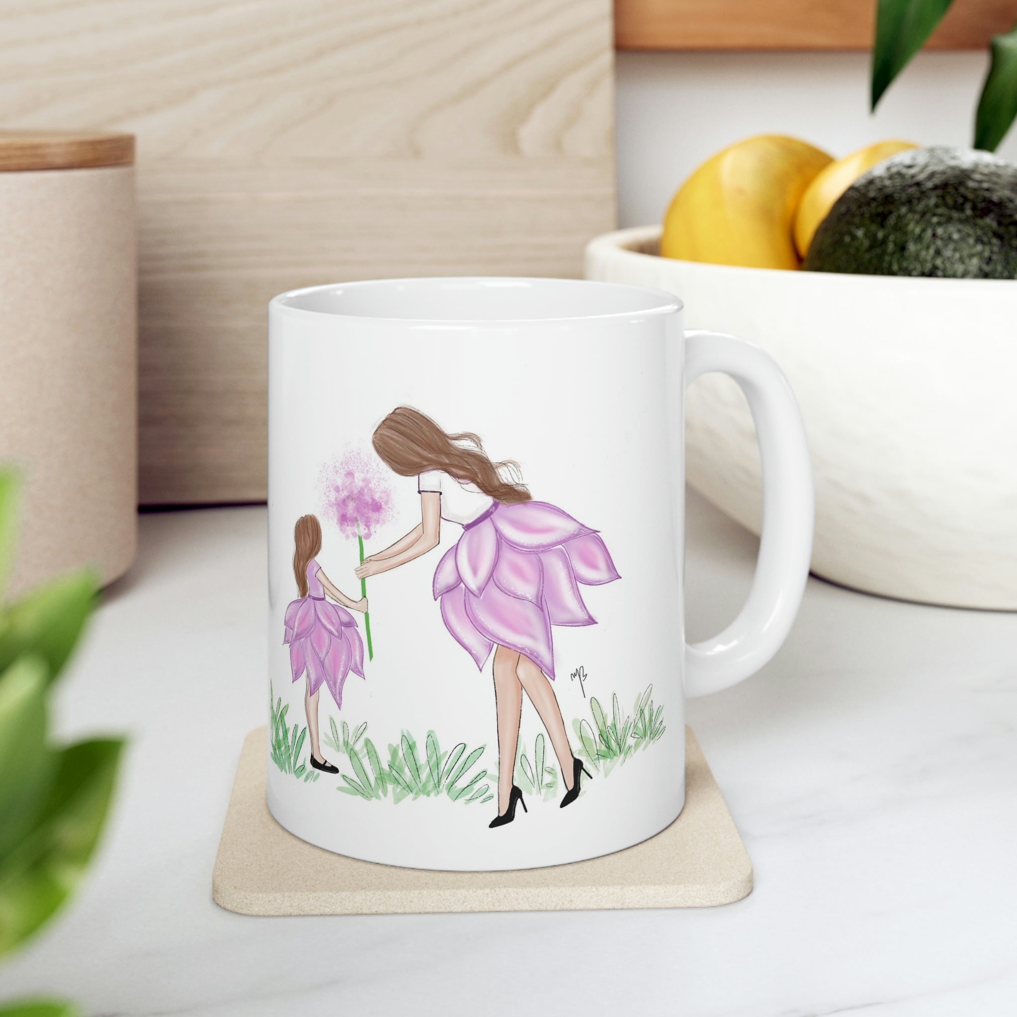 Flower mother and daughter mug